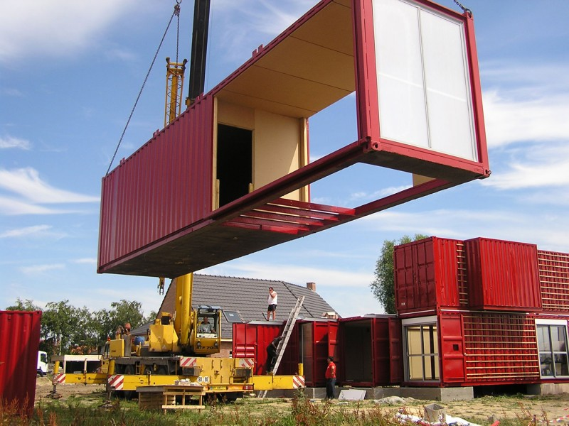 A crane lifting a container.
