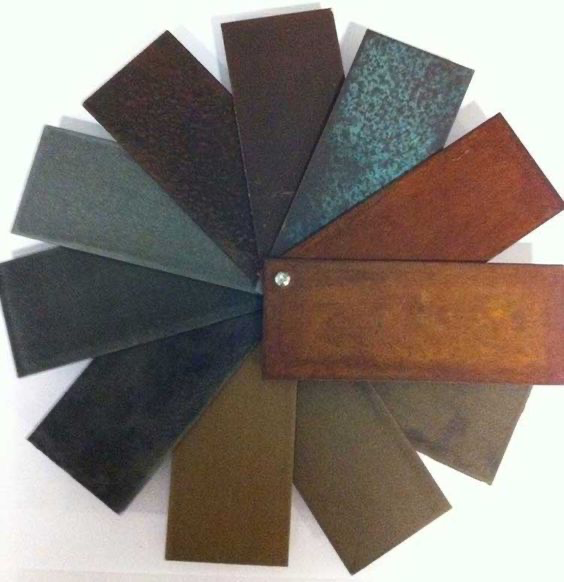 Swatches of different finishes fanned out
