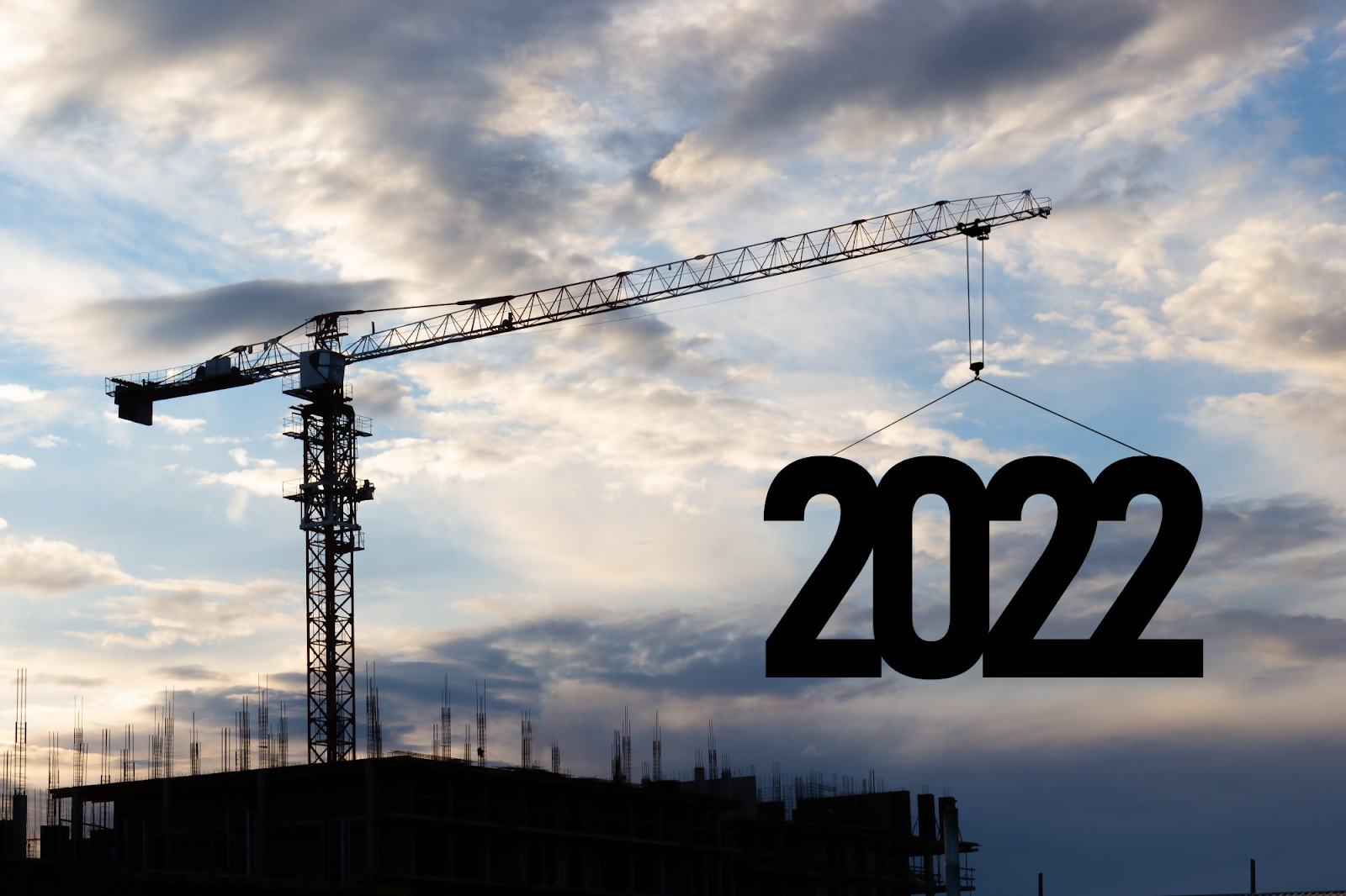 Construction crane holding 2022 infographic