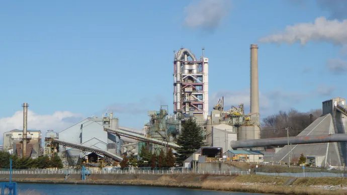Cement factory with gas emissions 