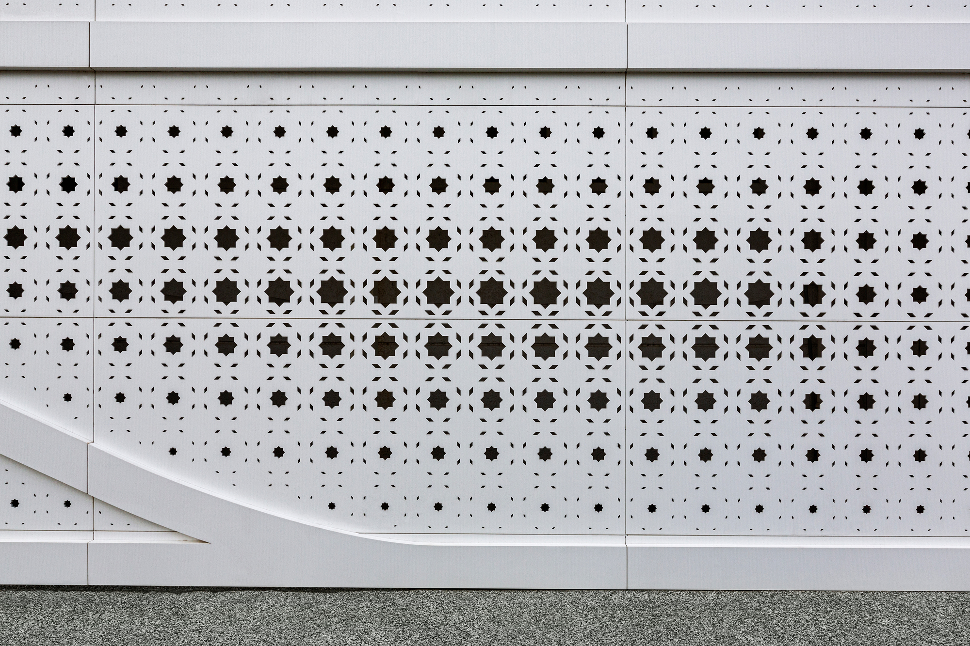 White perforated surface