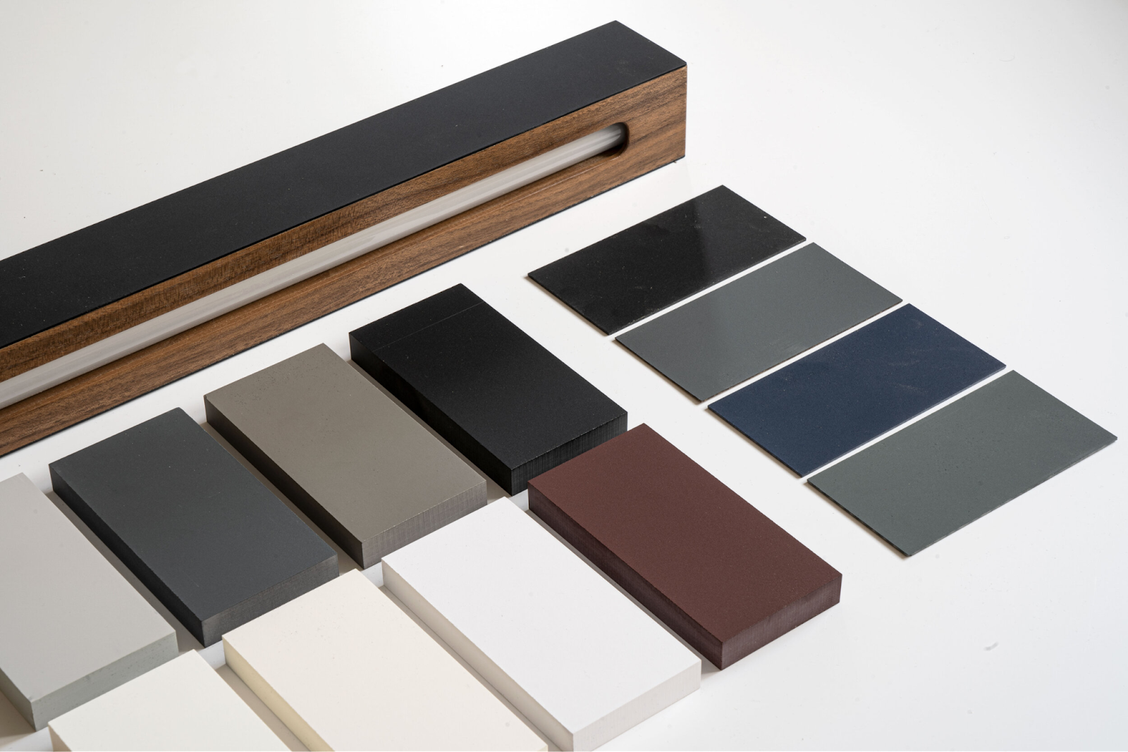 set of laminate samples of different colours