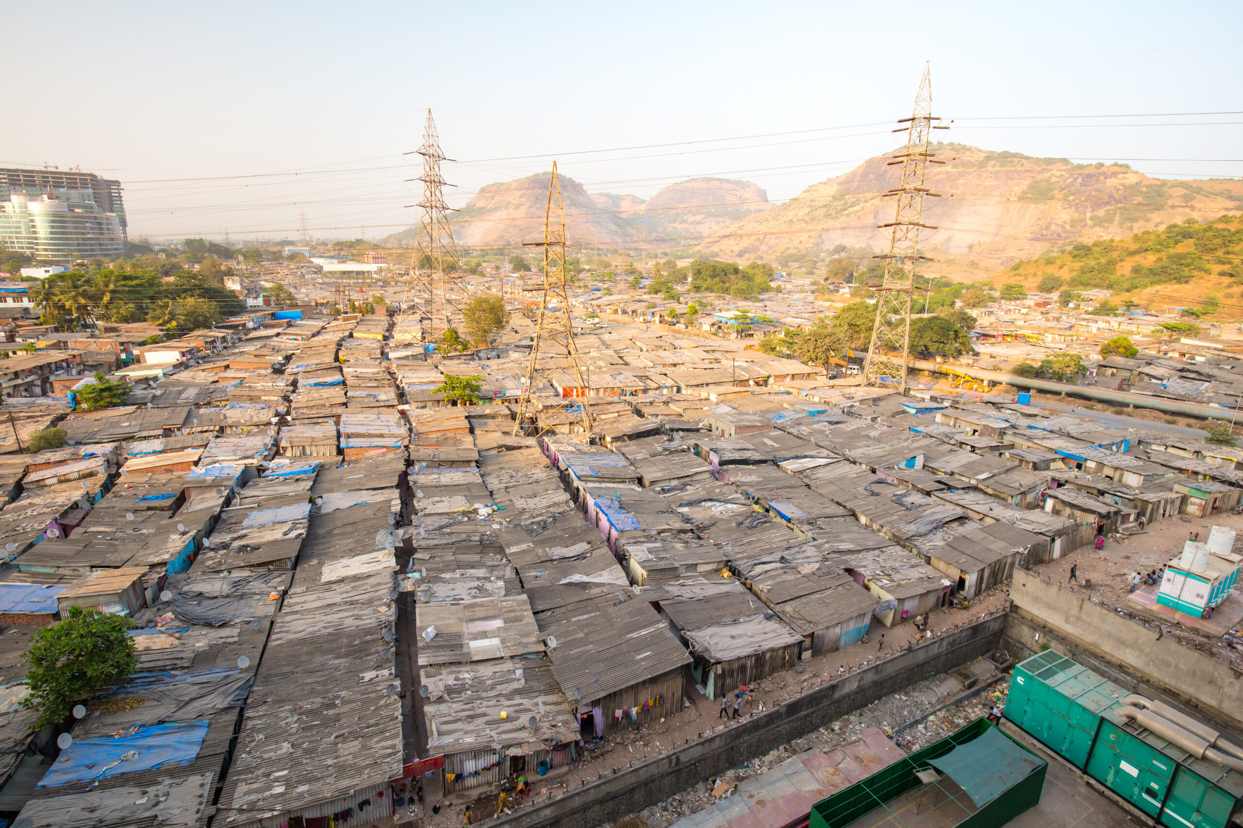Aerial view of Mumbai slums